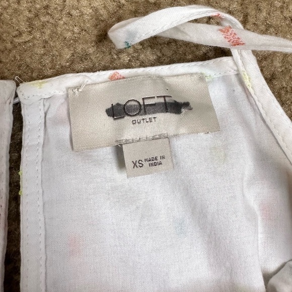 Loft White Embroidered Strappy Romper Size XS - Picture 4 of 10